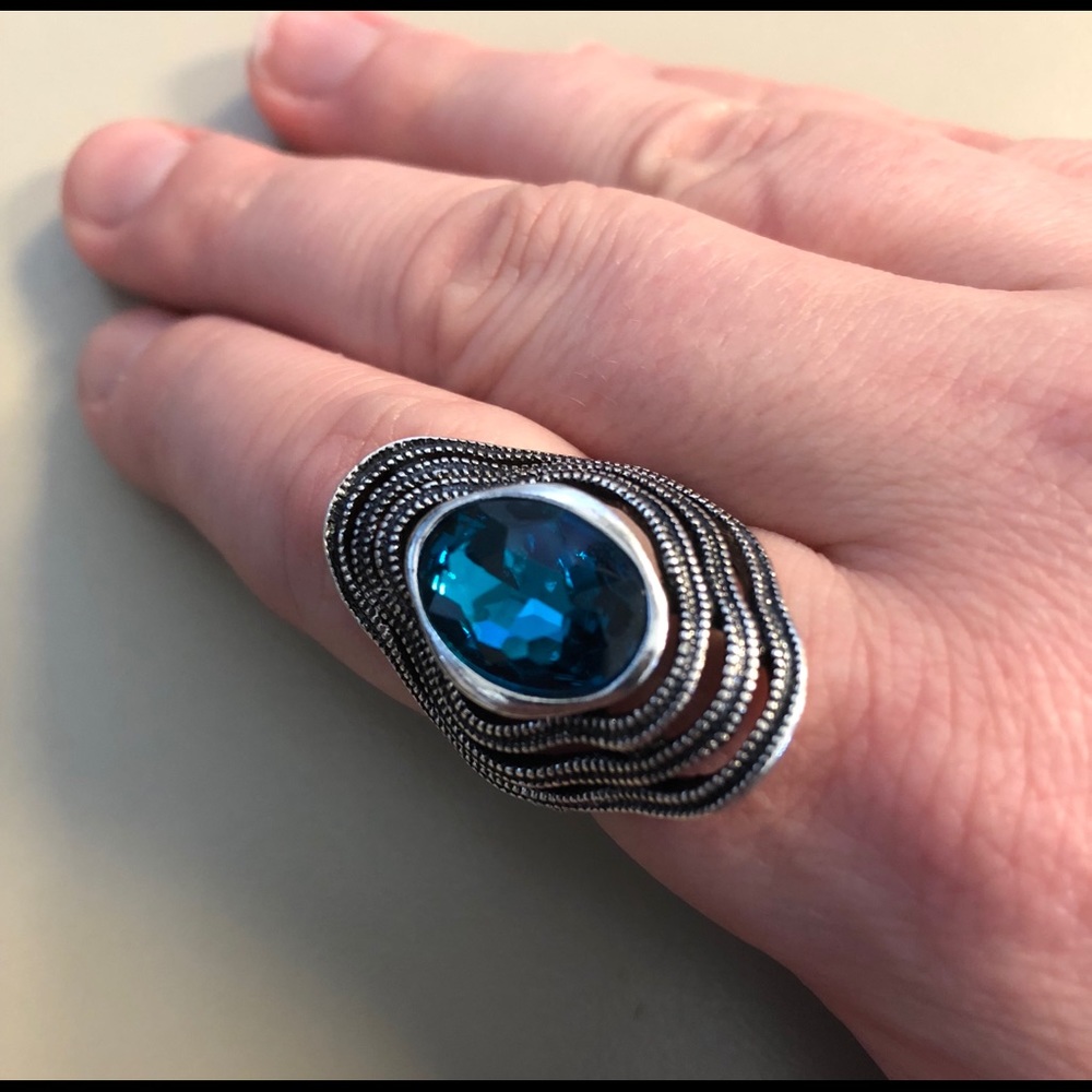 SZ 7 LEFT ⭐️ Vintage Antique Silver Bohemian Ring - Picture 2 of 2